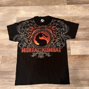 Mortal Kombat Logo Filigree Medium T-Shirt Hot Topic Sold Out Gamer Dragon